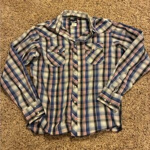 Wrangler Men's Blue Plaid Shirt vi